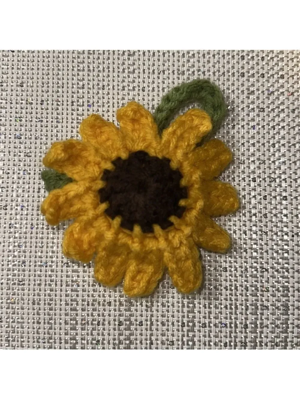 Hand Crochet Gold Brown Green Sunflower Charms